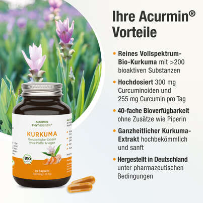 Bio Kurkuma Kapseln – 40-fache Bioverfügbarkeit ohne Pfeffer – 100% natürliches Vollspektrum Kurkuma, A-Nr.: 5614178 - 03