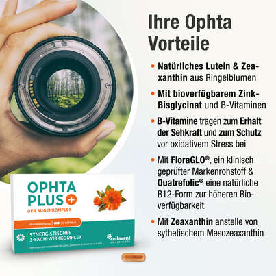 Augenvitamine – Augenkomplex der Carotinoide Lutein &amp; Zeaxanthin, B-Vitamine und Zink – 30 Kapseln, A-Nr.: 5895817 - 03