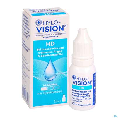 Sie sehen eine Packung Augentropfen Hylo-vision Hd 15ml, Produktbild: 05 Augentropfen Hylo-vision Hd 15ml, A-Nr.: 3829495 - 05