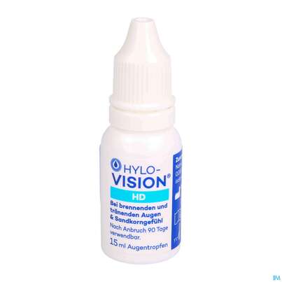 Sie sehen eine Packung Augentropfen Hylo-vision Hd 15ml, Produktbild: 04 Augentropfen Hylo-vision Hd 15ml, A-Nr.: 3829495 - 04