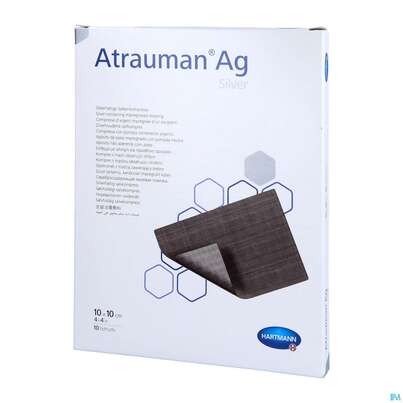 Sie sehen eine Packung Wundauflagen Atrauman/ag 10x 10cm 10st, Produktbild: 04 Wundauflagen Atrauman/ag 10x 10cm 10st, A-Nr.: 2991845 - 04