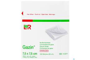 Mullkompressen Gazin Baumw.17faedig Steril 16fach 7,5x7,5cm 20x5 100st, A-Nr.: 2384795 - 01