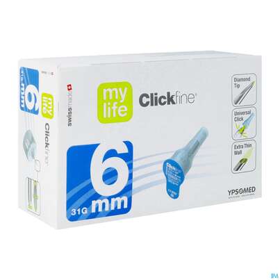 Diagnostika U.zubehoer Mylife Clickfine Pen-nadeln 31gx 6mm 100st, A-Nr.: 3943630 - 02