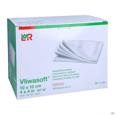 Vlieskompressen Vliwasoft 4fach Steril 10x 10cm 150st, A-Nr.: 1647962 - 03