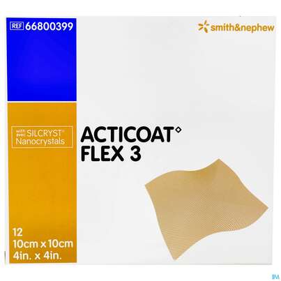 Wundverband Acticoat/flexibel Flex 3 Silberverband Dehnbar 10x 10cm 12st, A-Nr.: 3385727 - 01