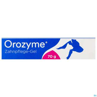 Sie sehen eine Packung Veterinaerprodukte Orozyme Zahnpflege Gel 70g, Produktbild: 01 Veterinaerprodukte Orozyme Zahnpflege Gel 70g, A-Nr.: 4263446 - 01