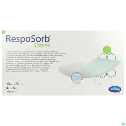 Wundauflagen Resposorb/silicone 10x20cm Alt 10st, A-Nr.: 5340887 - 01