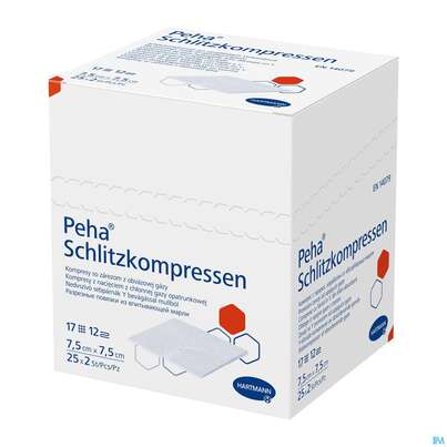 Schlitzkompressen Peha 7,5x 7,5cm 50x2 100st, A-Nr.: 1212081 - 03