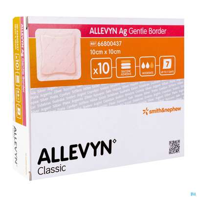 Wundverband Allevyn/silikon-gel Besch. Ag Gentle Border 10x 10cm 10st, A-Nr.: 4749255 - 02