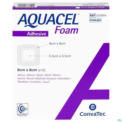 Convatec Aquacel Foam 5.5x5.5 Cm (2.2&quot; X 2.2&quot;) / 8x8 Cm (3.2&quot; X 3.2&quot;), A-Nr.: 4153947 - 01