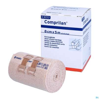 Sie sehen eine Packung Elastische Binden Comprilan Textilelast.kurzzugbinde 5mx 8cm Nr 0102700 1st, Produktbild: 06 Elastische Binden Comprilan Textilelast.kurzzugbinde 5mx 8cm Nr 0102700 1st, A-Nr.: 0921622 - 06