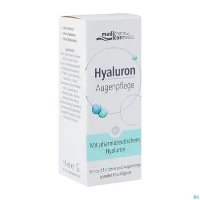 Sie sehen eine Packung Hyaluron Augenpflegecreme 15ml, Produktbild: 04 Hyaluron Augenpflegecreme 15ml, A-Nr.: 4554480 - 04