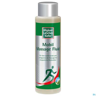 Sie sehen eine Packung Allgäuer Latschenkiefer Mobil Massage Fluid 500ml, Produktbild: 03 Allgäuer Latschenkiefer Mobil Massage Fluid 500ml, A-Nr.: 2077136 - 03