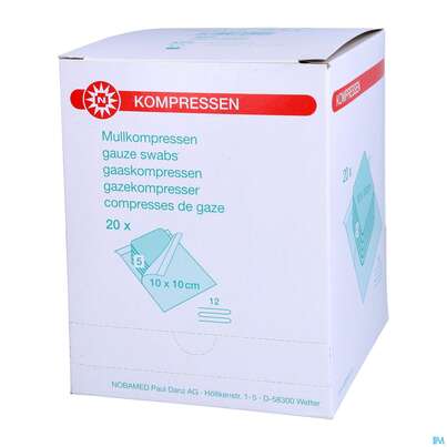 Mullkompressen Noba/17faedig Steril 12fach 10x 10cm 5x20 100st, A-Nr.: 2336000 - 02