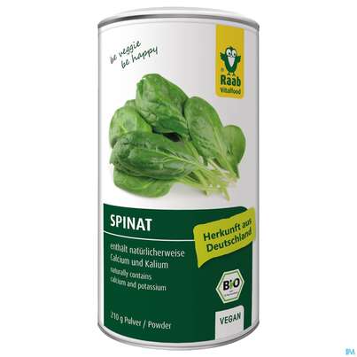 Sie sehen eine Packung Raab Bio Spinat Pulver 210g, Produktbild: 04 Raab Bio Spinat Pulver 210g, A-Nr.: 4531645 - 04