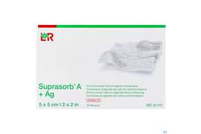 Suprasorb/steril A+ag Antimikrob.calcium-alginat Kompresse 5x 5cm 10st, A-Nr.: 3070343 - 01