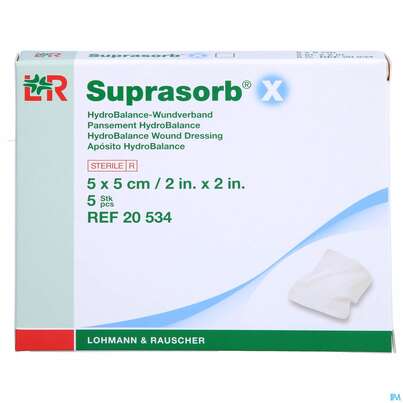 Suprasorb/x Hydrobalance Wundverband Kompresse 5x 5cm 5st, A-Nr.: 3065170 - 01