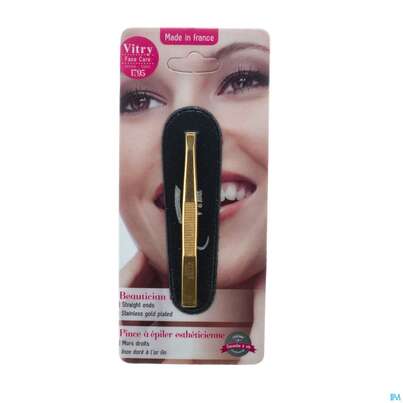 Sie sehen eine Packung Vitry Zupfpinzette „prestige“ Rostfreier Edelstahl Gerade 1pc, Produktbild: 02 Vitry Zupfpinzette „prestige“ Rostfreier Edelstahl Gerade 1pc, A-Nr.: 4633707 - 02
