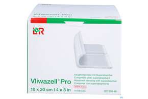 Vliwazell Saugkompresse Pro Steril 10x20cm 10st, A-Nr.: 4828026 - 01