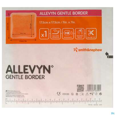 Wundauflagen Allevyn Gentle Border Haftend +silikonkleber 17,5x17,5cm 10st, A-Nr.: 3748093 - 06