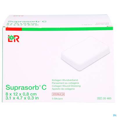 Wundverband Suprasorb Steril C Kollagen 8x 12x 0,8cm 5st, A-Nr.: 2203575 - 01