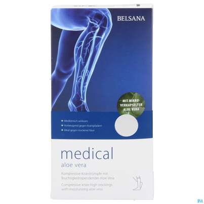 Stuetzstruempfe Belsana/medical/aloe Vera Ad Knie Gr L4 45-47 Weiss 2st, A-Nr.: 5226447 - 01