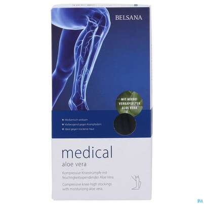 Stuetzstruempfe Belsana/medical/aloe Vera Ad Knie Gr M2 39-41 Marine 2st, A-Nr.: 5226157 - 01