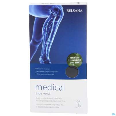 Stuetzstruempfe Belsana/medical/aloe Vera Ad Knie Gr M2 39-41 Schwarz 2st, A-Nr.: 5226298 - 01