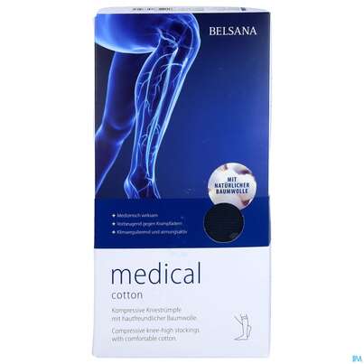 Stuetzstruempfe Belsana/medical Cotton Ad Knie Gr L2 39-41 Marine 2st, A-Nr.: 5223696 - 01