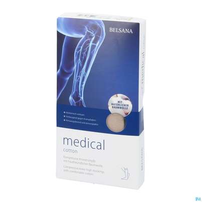 Stuetzstruempfe Belsana/medical Cotton Ad Knie Gr M2 39-41 Beige 2st, A-Nr.: 5223443 - 02