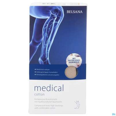 Stuetzstruempfe Belsana/medical Cotton Ad Knie Gr M4 45-47 Beige 2st, A-Nr.: 5223472 - 01