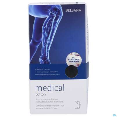 Stuetzstruempfe Belsana/medical Cotton Ad Knie Gr S3 42-44 Schwarz 2st, A-Nr.: 5223213 - 01