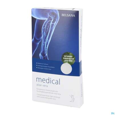 Stuetzstruempfe Belsana/medical/aloe Vera Ad Knie Gr L2 39-41 Weiss 2st, A-Nr.: 5226424 - 02