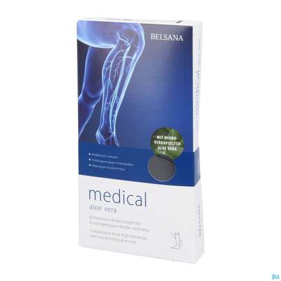 Stuetzstruempfe Belsana/medical/aloe Vera Ad Knie Gr L3 42-44 Schwarz 2st, A-Nr.: 5226536 - 02