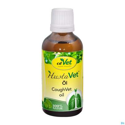 Sie sehen eine Packung Veterinaerprodukte Hustavet Oel 50ml, Produktbild: 01 Veterinaerprodukte Hustavet Oel 50ml, A-Nr.: 4017807 - 01