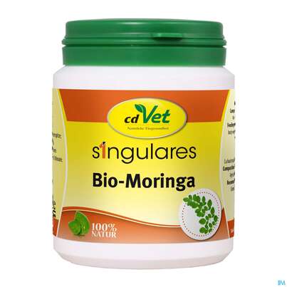 Sie sehen eine Packung Veterinaerprodukte Singulares Bio-moringa Pulver 100g, Produktbild: 01 Veterinaerprodukte Singulares Bio-moringa Pulver 100g, A-Nr.: 4561942 - 01