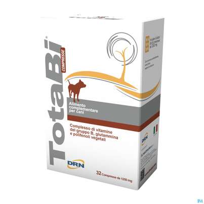 Sie sehen eine Packung Veterinaerprodukte Totabi Evo Vitamin B-komplex Tabl Fuer Hunde 32st, Produktbild: 01 Veterinaerprodukte Totabi Evo Vitamin B-komplex Tabl Fuer Hunde 32st, A-Nr.: 5062661 - 01