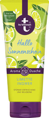 Sie sehen eine Packung t: by tetesept Hallo Sonnenschein Dusche 200ml, Produktbild: 01 t: by tetesept Hallo Sonnenschein Dusche 200ml, A-Nr.: 4546658 - 01