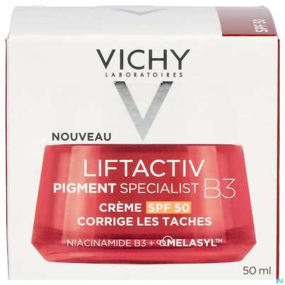 Sie sehen eine Packung Vichy Liftactiv B3 Anti-pigmentflecken Creme Lsf50 50ml, Produktbild: 02 Vichy Liftactiv B3 Anti-pigmentflecken Creme Lsf50 50ml, A-Nr.: 5662504 - 02