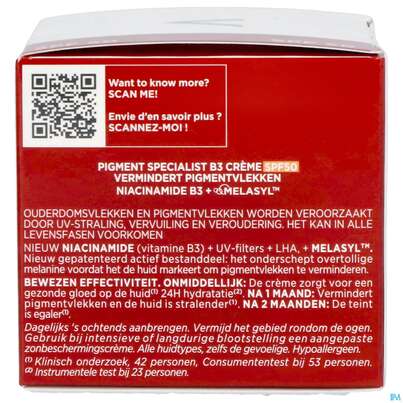 Sie sehen eine Packung Vichy Liftactiv B3 Anti-pigmentflecken Creme Lsf50 50ml, Produktbild: 10 Vichy Liftactiv B3 Anti-pigmentflecken Creme Lsf50 50ml, A-Nr.: 5662504 - 10