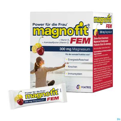 Sie sehen eine Packung Magnofit Fem 300mg Stick 30st, Produktbild: 11 Magnofit Fem 300mg Stick 30st, A-Nr.: 5833503 - 11