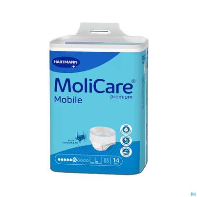 Inkontinenz Molicare Premium/mobile/6 Tropfen Blau L 100-150cm 14st, A-Nr.: 2581538 - 03