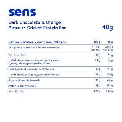 SENS Pleasure Proteinriegel mit Grillenmehl - Dunkle Schokolade &amp; Orange, A-Nr.: 5948620 - 03