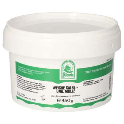 Sie sehen eine Packung WEICHE SALBE UNG. MOLLE 450 G, Produktbild: 01 WEICHE SALBE UNG. MOLLE 450 G, A-Nr.: 5724530 - 01