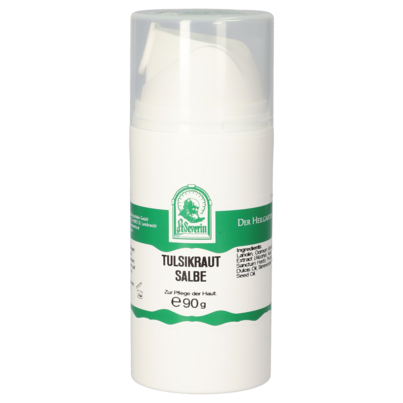 Sie sehen eine Packung TULSIKRAUT SALBE 90G, Produktbild: 01 TULSIKRAUT SALBE 90G, A-Nr.: 5832745 - 01