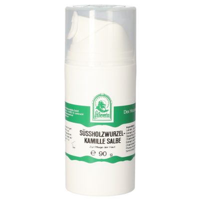 Sie sehen eine Packung SUESSHOLZWURZEL-KAMILLE SALBE 90 G, Produktbild: 01 SUESSHOLZWURZEL-KAMILLE SALBE 90 G, A-Nr.: 5718920 - 01