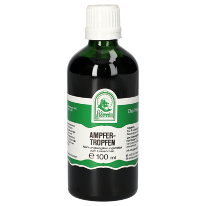 Sie sehen eine Packung AMPFER TROPFEN 100 ML, Produktbild: 01 AMPFER TROPFEN 100 ML, A-Nr.: 4566460 - 01