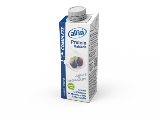 Sie sehen eine Packung all in® COMPLETE Joghurt Johannisbeere (14 x 250 ml), Produktbild: 02 all in® COMPLETE Joghurt Johannisbeere (14 x 250 ml), A-Nr.: 4907286 - 02