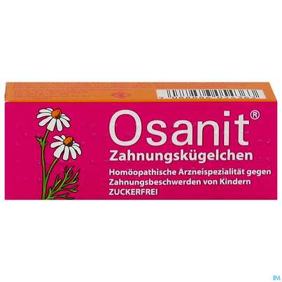 Sie sehen eine Packung Osanit Zahnungskuegelchen 5g, Produktbild: 01 Osanit Zahnungskuegelchen 5g, A-Nr.: 6054362 - 01
