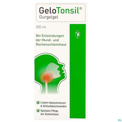 Sie sehen eine Packung Gelotonsil Gurgelgel 200ml, Produktbild: 01 Gelotonsil Gurgelgel 200ml, A-Nr.: 5911255 - 01
